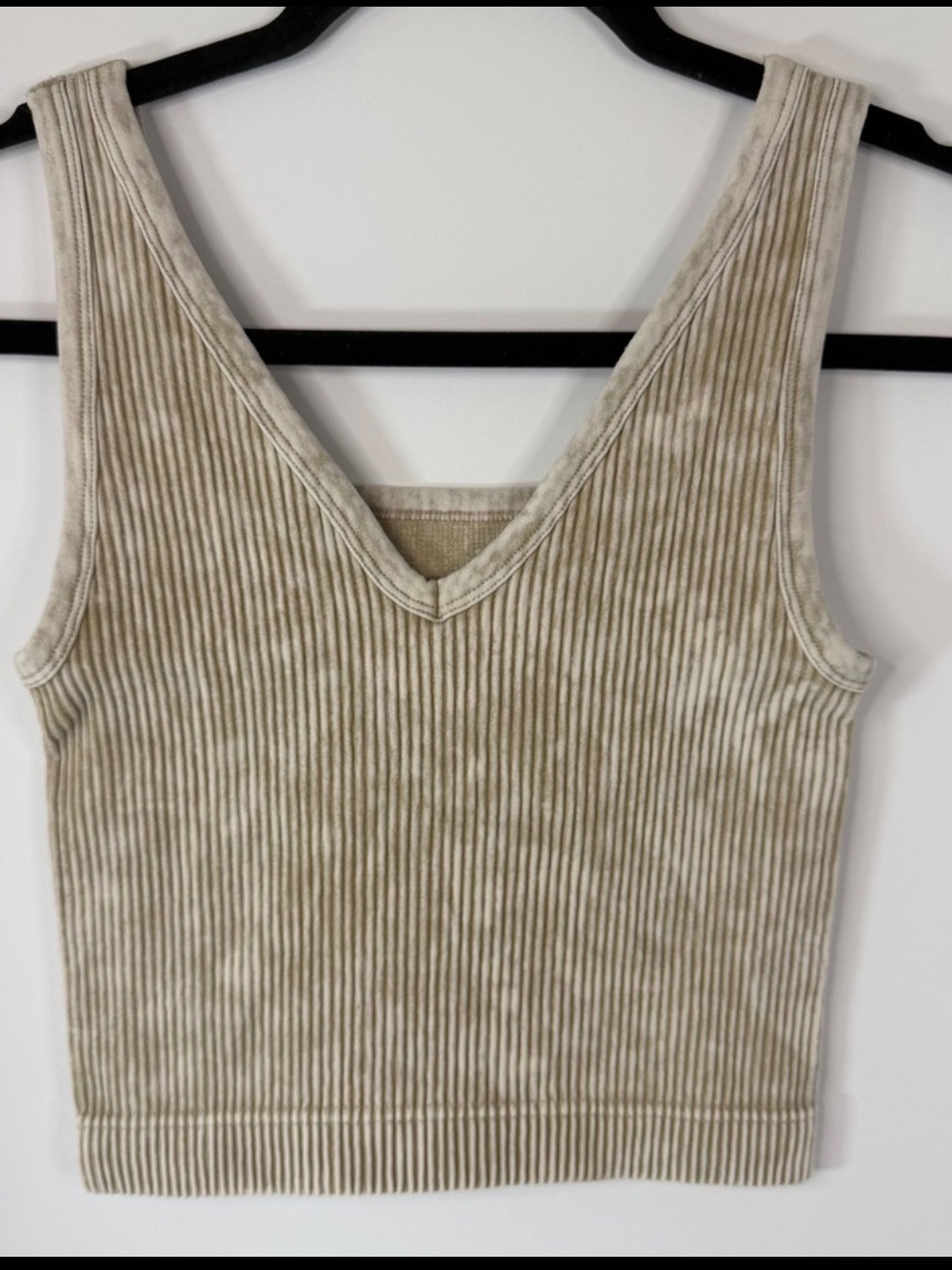 Zenana Ribbed Reversible Soft Stretchy Tank Top Mineral Washed Beige